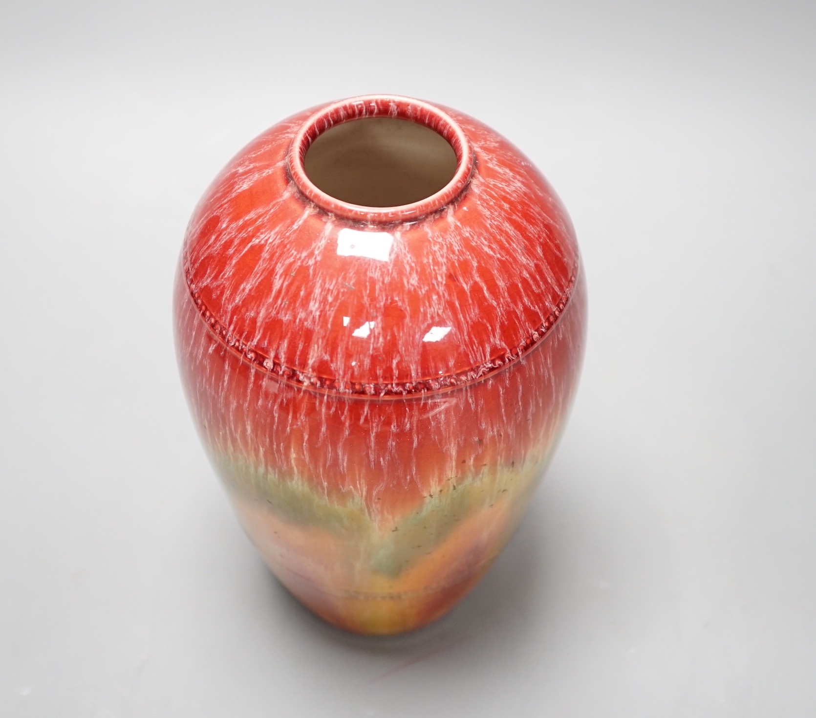 A Bretby flambe vase, impressed no 2217, 18.5cm